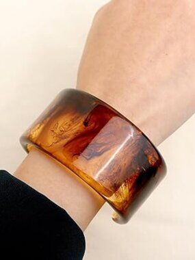 Chunky Wide Bangle Bracelet Acrylic Trendy Statement Jewelry